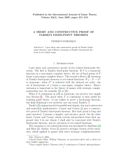 A SHORT AND CONSTRUCTIVE PROOF OF TARSKI`S