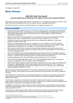 For Release - ANZ Shareholder Centre