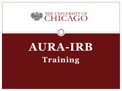 AURA-IRB Trainers - University of Chicago