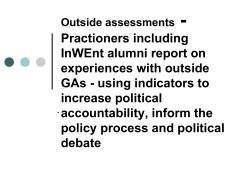 "Outside assessments - Practioners including InWEnt alumni report