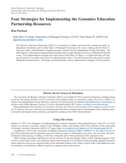 Four Strategies for Implementing the Genomics Education