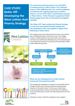 Developing the West Lothian Anti- Poverty Strategy