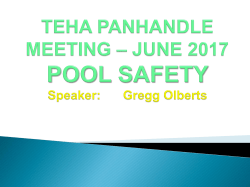 Pool Safety Presentation - ASSE South Plains Chapter