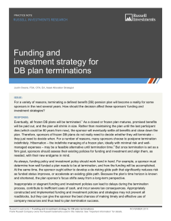 Funding and investment strategy for DB plan terminations