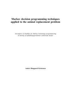 A survey of Markov decision programming techniques applied to the