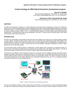 Control strategy for Mild Hybrid Powertrain development program