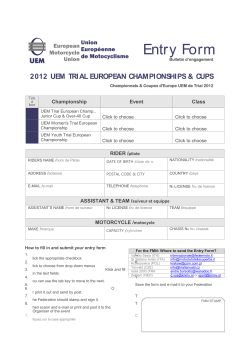 Tick a box Championship Event Class UEM Trial European Champ