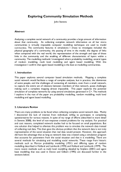 Exploring Community Simulation Methods