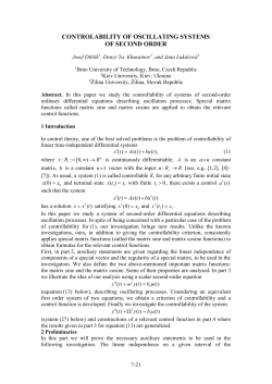 CONTROLABILITY OF OSCILLATING SYSTEMS