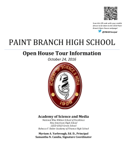 PAINT BRANCH HIGH SCHOOL - Montgomery County Public Schools