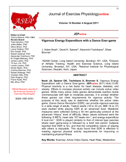 JEPonline Vigorous Energy Expenditure with a Dance Exer-game