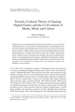 Toward a Cultural Theory of Gaming: Digital Games and the Co