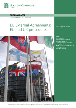 EU External Agreements: EU and UK procedures