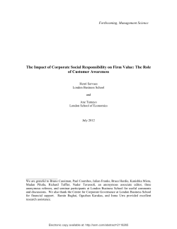 The Impact of Corporate Social Responsibility on the Value of the Firm