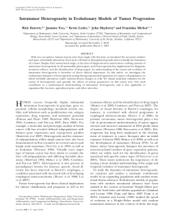 Intratumor Heterogeneity in Evolutionary Models of Tumor Progression