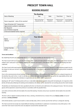 PRESCOT TOWN HALL BOOKING REQUEST The Booking