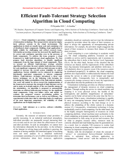 Efficient Fault-Tolerant Strategy Selection Algorithm in Cloud