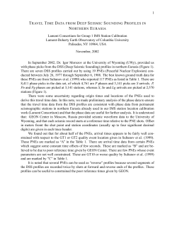 DSS Profiles in NE Eurasia, Lamont Consortium, Group 1 IMS Stations Calibration (PDF file)