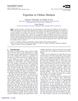 Expertise in Online Markets