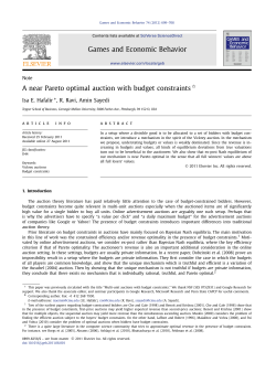 A Near Pareto Optimal Auction with Budget Constraints