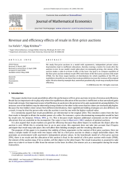 Revenue and Efficiency Effects of Resale in First-Price Auctions