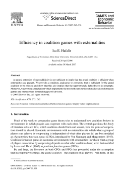 Efficiency in Coalition Games with Externalities