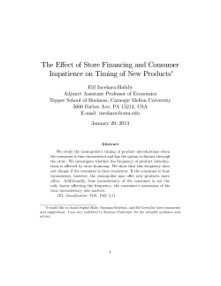 The Effect of Store Financing and Consumer Impatience on Timing of New Products