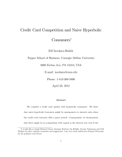 Credit Card Competition and Naive Hyperbolic Consumers