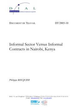 Informal Sector Versus Informal Contracts In Nairobi, Kenya