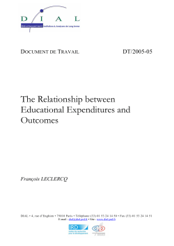 The Relationship between Educational Expenditures and Outcomes