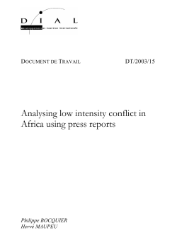 Analysing low intensity conflict in Africa using press reports
