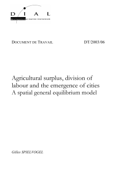 Agricultural surplus, division of labour and the emergence of cities, a spatial general equilibrium model