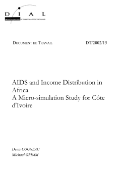 AIDS and Income Distribution in Africa; A Micro-simulation Study for C&ocirc;te d'Ivoire