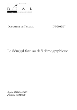 Le S&eacute;n&eacute;gal face au d&eacute;fi d&eacute;mographique