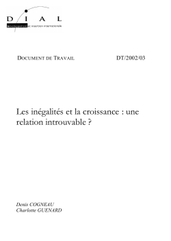 Les in&eacute;galit&eacute;s et la croissance : une relation introuvable