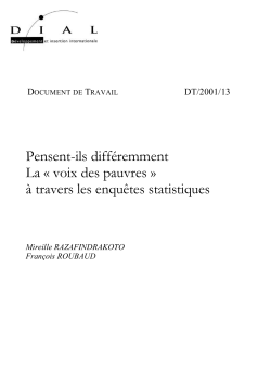 Pensent-ils diff&eacute;remment ? La voix des pauvres &agrave; travers les enqu&ecirc;tes statistiques