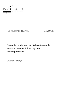 Taux de rendement de l'éducation sur le marché du travail d'un pays en développement
