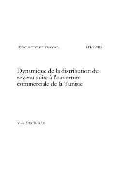 Dynamique de la distibution du revenu suite &agrave; l'ouverture commerciale de la Tunisie