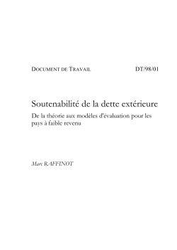 Soutenabilit&eacute; de la dette ext&eacute;rieure : de la th&eacute;orie aux mod&egrave;les d'&eacute;valuation pour les pays &agrave; faible revenu