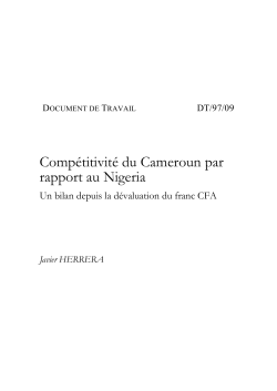 Comp&eacute;titivit&eacute; du Cameroun par rapport au Nigeria. Un bilan depuis la d&eacute;valuation du franc CFA