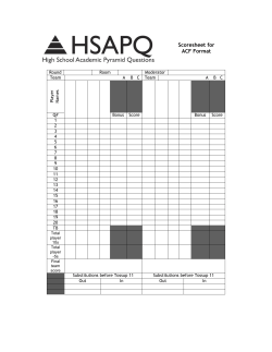 HSAPQ's ACF format scoresheet