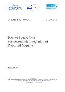 Back to Square One - Socioeconomic Integration of Deported Migrants