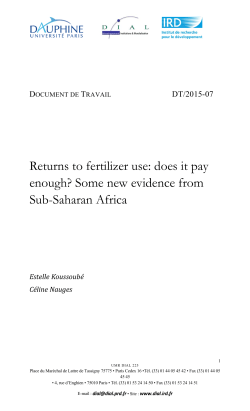 Returns to fertilizer use: does it pay enough? Some new evidence from Sub-Saharan Africa