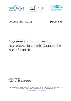 Migration and Employment Interactions in a Crisis Context: the case of Tunisia