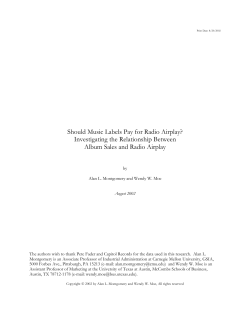 Should Music Labels Pay for Radio Airplay? Investigating the Relationship Between Album Sales and RadioAirplay