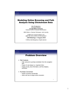 Modeling Online Browsing and Path Analysis Using Clickstream Data
