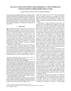 Quality-Adjusted Price Measurement: A New Approach With Evidence from