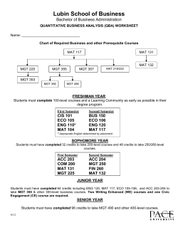 Started at Pace Fall 2012 through Spring 2014