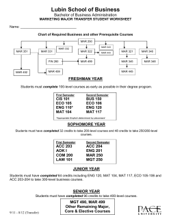 Started at Pace Prior to Fall 2012