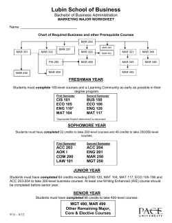 Started at Pace Prior to Fall 2012